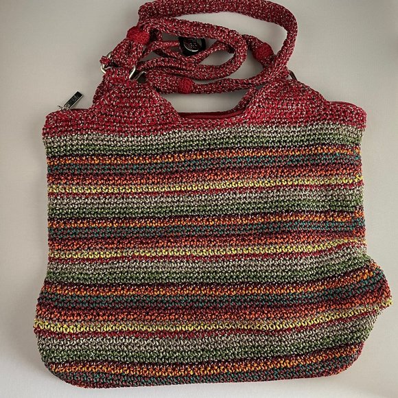 THE SAK Set of TWO Crochet Double Handle Multi Colored Handbags - Picture 6 of 7